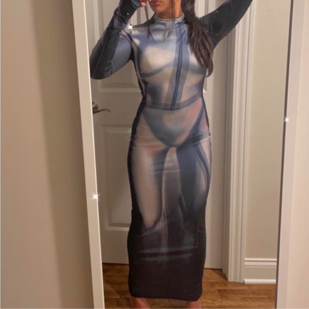 Body graphic Bodycon maxi Dress